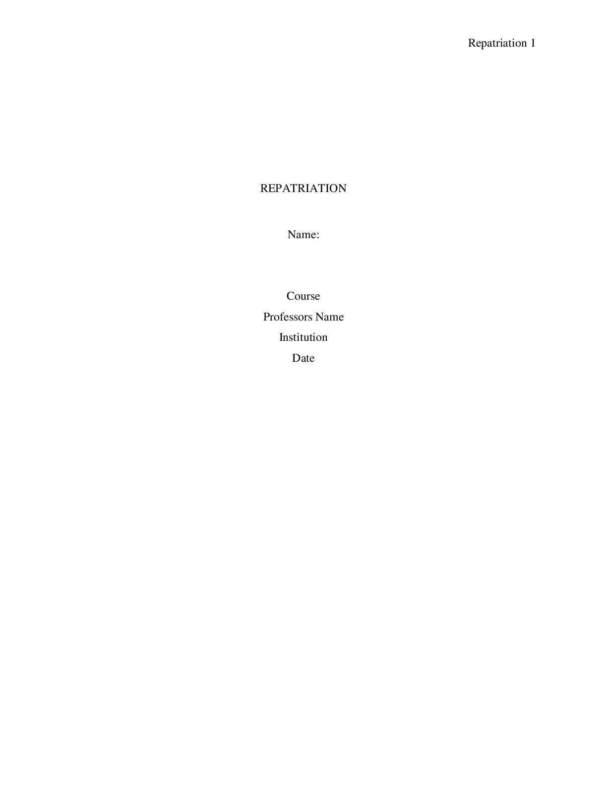 Preview image for Repatriation Case study questions answered